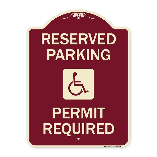 Signmission Reserved Parking Permit Required W/ Graphic Heavy-Gauge Aluminum Sign, 24" x 18", BU-1824-23059 A-DES-BU-1824-23059 - main